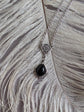 Onyx Necklace, Antiqued Brass Pendant, Vintage Gothic Jewelry
