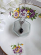 Onyx Necklace, Antiqued Brass Pendant, Vintage Gothic Jewelry