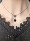 Art Deco Onyx Necklace | Vintage Gothic Black Stone Pendant, Handmade
