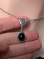 Art Deco Onyx Necklace | Vintage Gothic Black Stone Pendant, Handmade