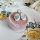 Handmade Limoges Blue Rose Earrings | Vintage Floral Gift for Her