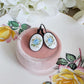 Handmade Limoges Blue Rose Earrings | Vintage Floral Gift for Her