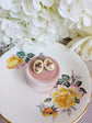 Vintage Rose Earrings, Pink Floral Lever Backs in Brass, Silver or Matte Black