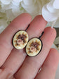Vintage Rose Earrings, Pink Floral Lever Backs in Brass, Silver or Matte Black