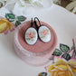 Handmade Pink Rose Earrings | Vintage Limoges-Inspired Floral Jewelry