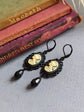 Gothic Victorian Cameo Earrings, Dark Academia Jewelry Gift