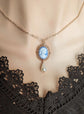 Pearl Cameo Necklace: 14K Rose Gold Plated Victorian Pendant