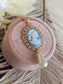 Pearl Cameo Necklace: 14K Rose Gold Plated Victorian Pendant