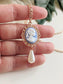 Pearl Cameo Necklace: 14K Rose Gold Plated Victorian Pendant