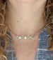 Silver Swallow Necklace with Pearl: Bride Wedding Choker, Vintage Bridal Jewelry