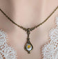 Yellow Rose Pendant, Art Nouveau Necklace, Vintage-Inspired Floral Jewelry