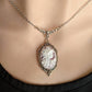 Victorian Goddess Cameo Necklace, Antique Silver Wedding Jewelry