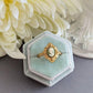 Cameo Ring Carnelian Lady in Golden Brass, Victorian Jewelry, Adjustable