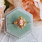 Cameo Ring Carnelian Lady in Golden Brass, Victorian Jewelry, Adjustable