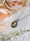 Black Cameo Necklace, Victorian Style Lady Pendant Antiqued Silver