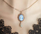 Pearl Cameo Necklace: 14K Rose Gold Plated Victorian Pendant