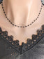 Black Faceted Glass Bead Choker | Gothic Rosary Chain Necklace
