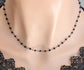 Black Faceted Glass Bead Choker | Gothic Rosary Chain Necklace