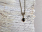Onyx Necklace, Antiqued Brass Pendant, Vintage Gothic Jewelry