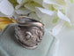 Silver Spoon Bee Ring, Adjustable Boho Cottagecore Jewelry