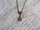 Aventurine Necklace | Vintage Brass Pendant, Historical Costume Jewelry