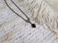 Onyx Necklace, Antiqued Brass Pendant, Vintage Gothic Jewelry