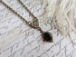 Onyx Necklace | Antiqued Brass Pendant, Vintage Gothic Jewelry