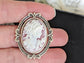 Goddess Cameo Brooch: Vintage Style Plated Brass Pin