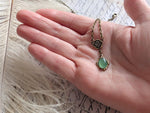 Aventurine Necklace | Vintage Brass Pendant, Historical Costume Jewelry