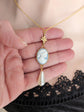 Pearl Cameo Necklace: 14K Gold Plated Vintage Art Deco Pendant