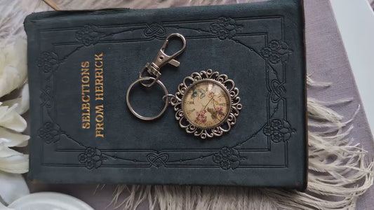 Handmade Shabby Chic Vintage Clock Keychain | Personalized Gift for Her