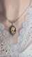 Lady Skull Necklace, Gothic Day of the Dead Pendant, Silver Plated Brass