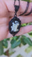 Black Fairy Cameo Necklace, Woodland Fae Pendant, Gothic Jewelry