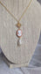 Pink Cameo Pearl Necklace, 14K Gold Plated Vintage Style Jewelry