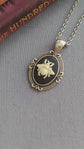 Goth Bee Cameo Necklace, Silver Victorian Honeybee Pendant, Forestcore Nature Jewelry, Dark Romantic Gift