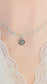 Silver Rose Necklace: Aqua Chalcedony Rosary Chain Pendant