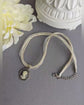 Vintage-Inspired Cameo Choker, Antique Silver Pendant on Organza Ribbon Necklace