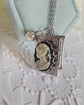 Victorian Book Locket Necklace: Lady Cameo, Book Lover Gift