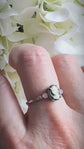Cameo Ring with Cubic Zirconia, Sterling Silver Jewelry, Adjustable Size
