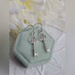 Antique Key Earrings - Silver Plated Brass - Vintage Steampunk Jewelry