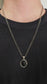 Black Obsidian Necklace for Men, Antiqued Silver Pendant, Curb Chain
