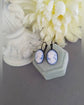 Blue Cameo Earrings in Black Lever backs, Gothic Victorian Jewelry