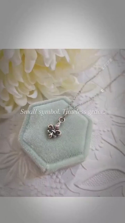 Dainty Fleur De Lis Necklace, French Canadian Jewelry