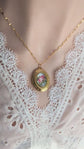 Gold Floral Locket Brooch: Vintage Style Wedding Bouquet Charm