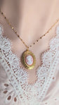 Oval Cameo Locket Necklace: Golden Vintage Style Keepsake