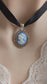 Blue Cameo Choker: Victorian Gothic Black Ribbon Necklace