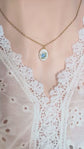 Blue Rose Necklace, Vintage Floral Pendant, Historical Costume Jewelry
