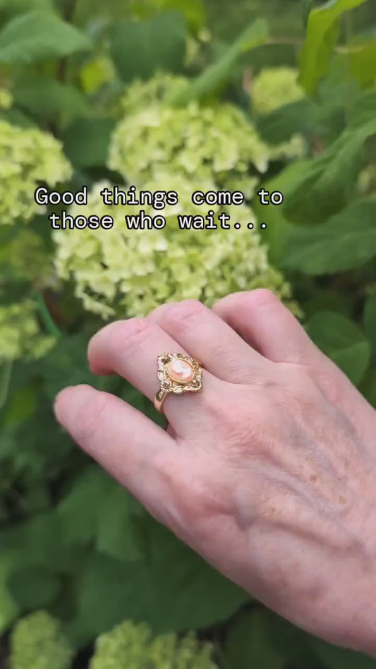 Carnelian Cameo Ring, Victorian Antique Replica Adjustable