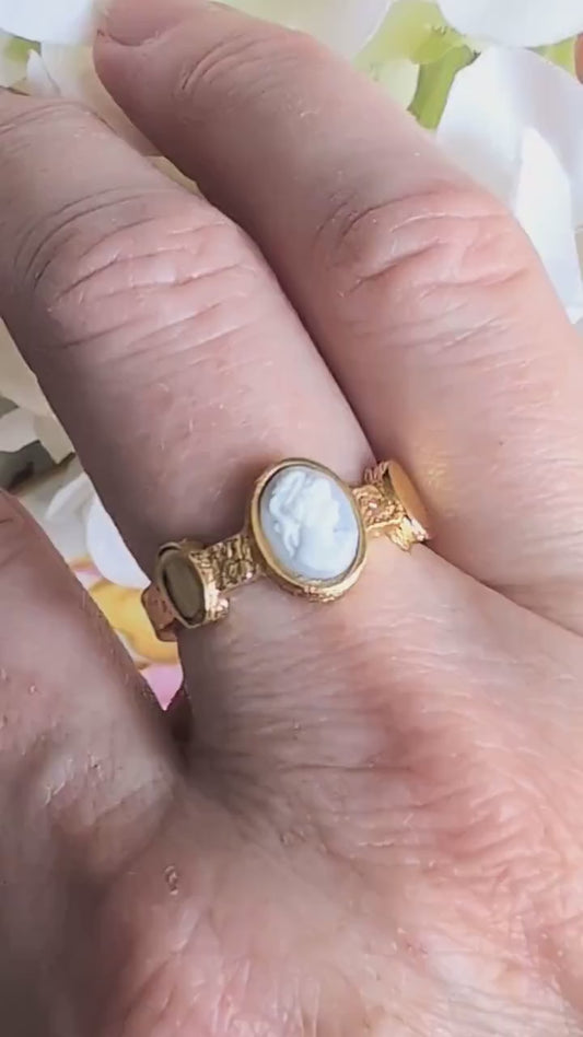 Cameo Ring, Historical Costume Jewelry Gift For Her, Cosplay Accessories, Adjustable Size