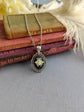Goth Bee Cameo Necklace, Silver Victorian Honeybee Pendant, Forestcore Nature Jewelry, Dark Romantic Gift